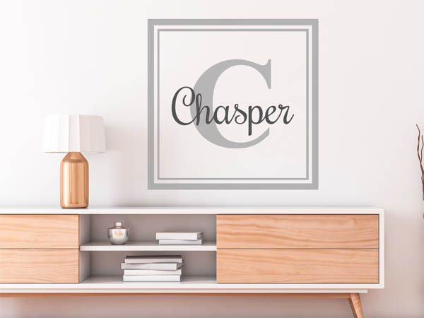 Wandtattoo Chasper als eckiges Monogramm