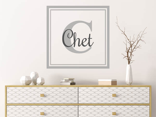 Wandtattoo Chet als eckiges Monogramm