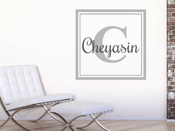 Wandtattoo Cheyasin als eckiges Monogramm