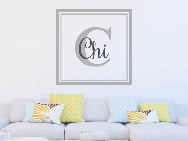 Wandtattoo Chi als eckiges Monogramm
