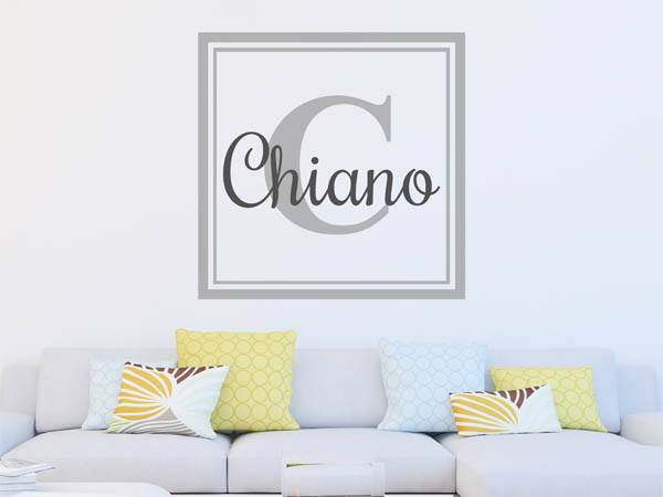 Wandtattoo Chiano als eckiges Monogramm