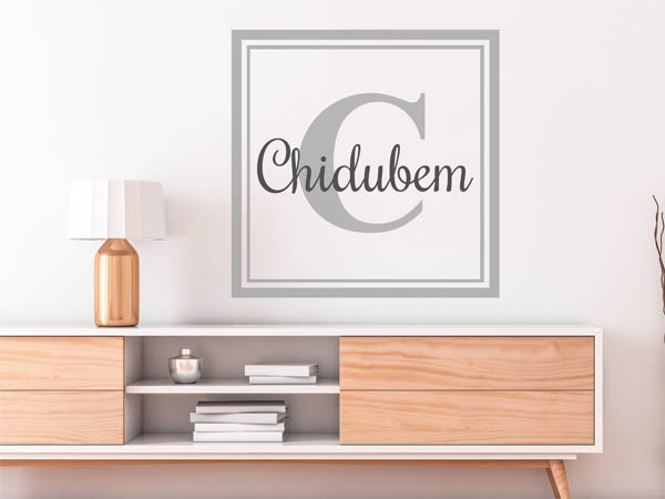 Wandtattoo Chidubem als eckiges Monogramm