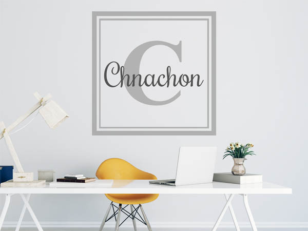 Wandtattoo Chnachon als eckiges Monogramm