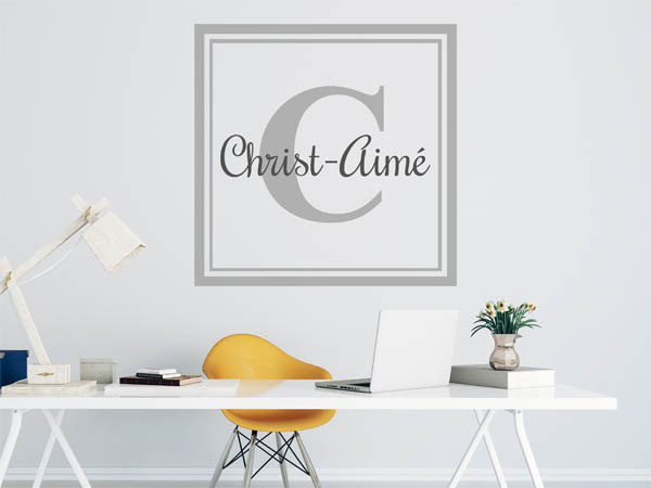 Wandtattoo Christ-Aimé als eckiges Monogramm
