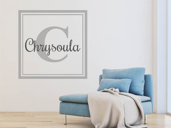 Wandtattoo Chrysoula als eckiges Monogramm