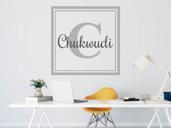 Wandtattoo Chukwudi als eckiges Monogramm