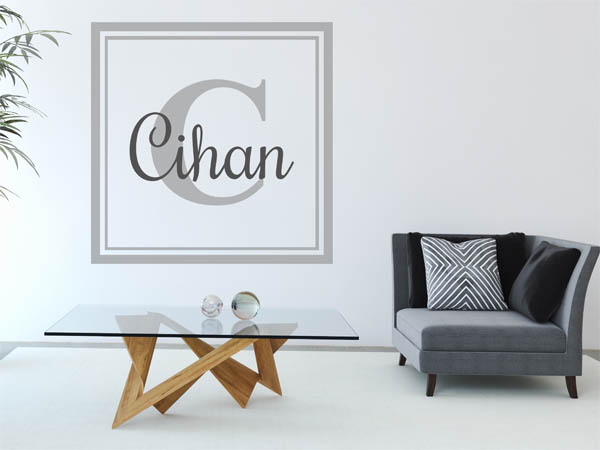 Wandtattoo Cihan als eckiges Monogramm