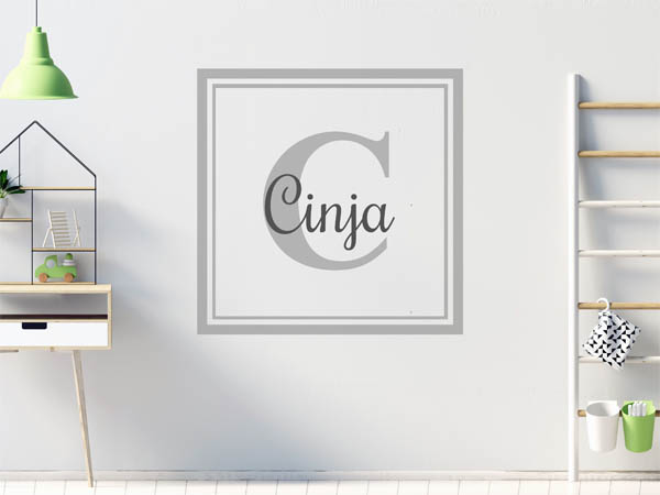 Wandtattoo Cinja als eckiges Monogramm