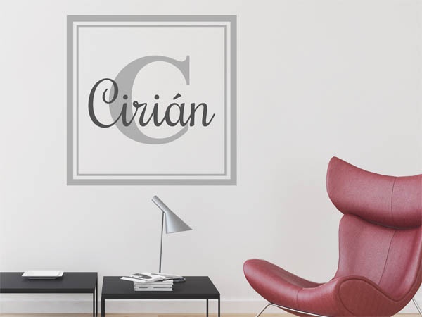 Wandtattoo Cirián als eckiges Monogramm