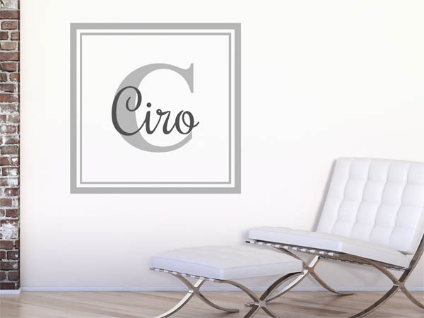 Wandtattoo Ciro als eckiges Monogramm
