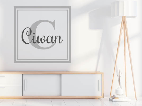Wandtattoo Ciwan als eckiges Monogramm