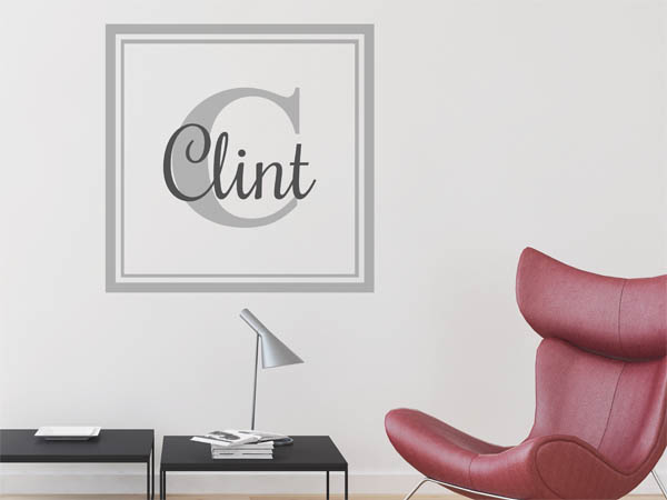 Wandtattoo Clint als eckiges Monogramm