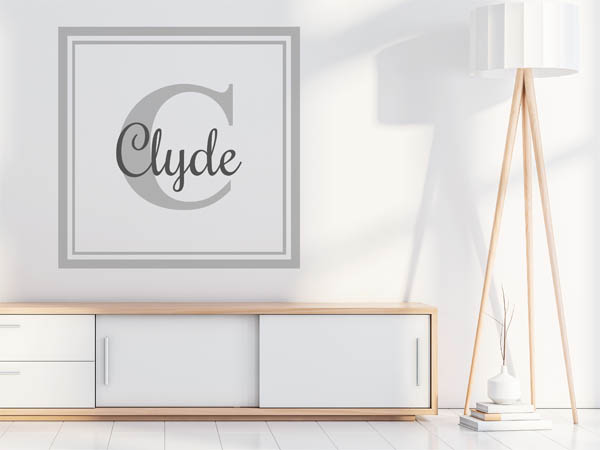 Wandtattoo Clyde als eckiges Monogramm