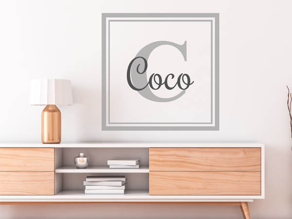 Wandtattoo Coco als eckiges Monogramm