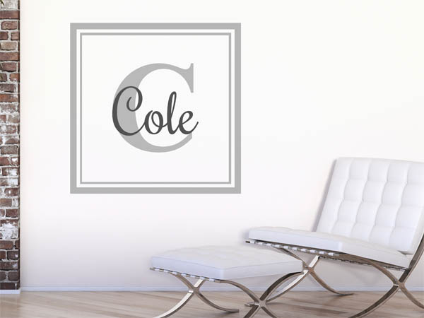 Wandtattoo Cole als eckiges Monogramm
