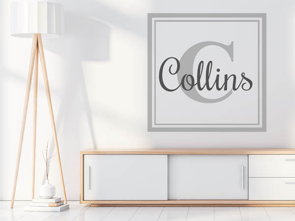 Wandtattoo Collins als eckiges Monogramm