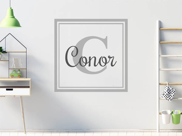 Wandtattoo Conor als eckiges Monogramm