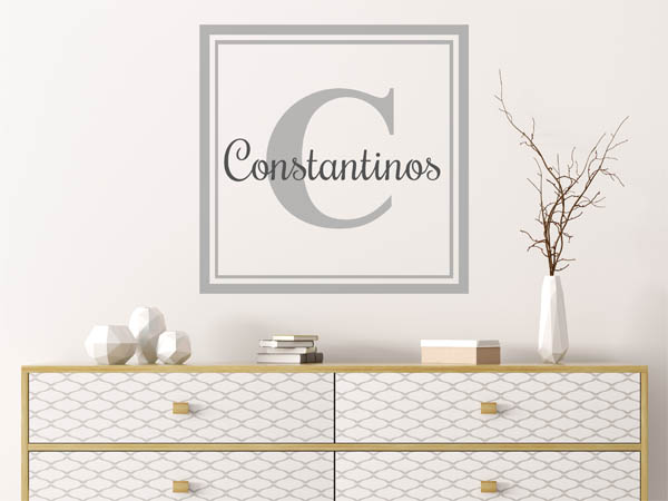 Wandtattoo Constantinos als eckiges Monogramm