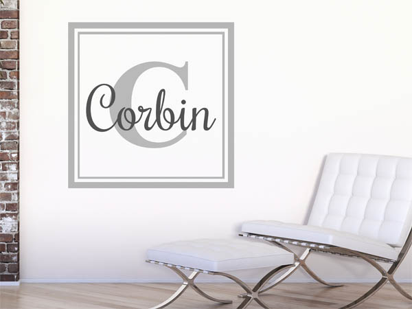 Wandtattoo Corbin als eckiges Monogramm