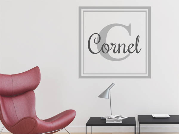 Wandtattoo Cornel als eckiges Monogramm