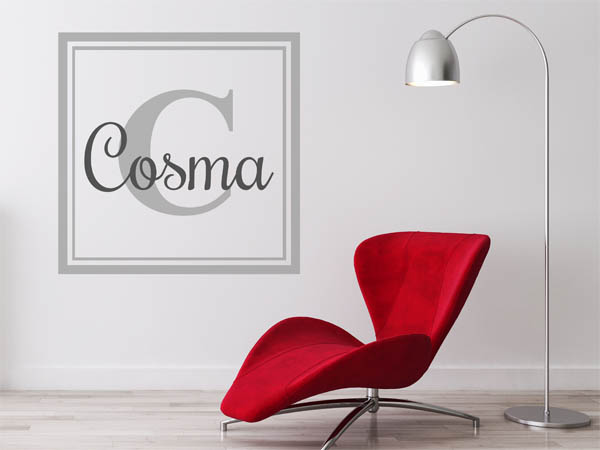 Wandtattoo Cosma als eckiges Monogramm
