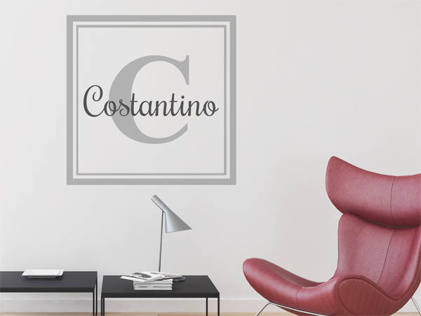Wandtattoo Costantino als eckiges Monogramm