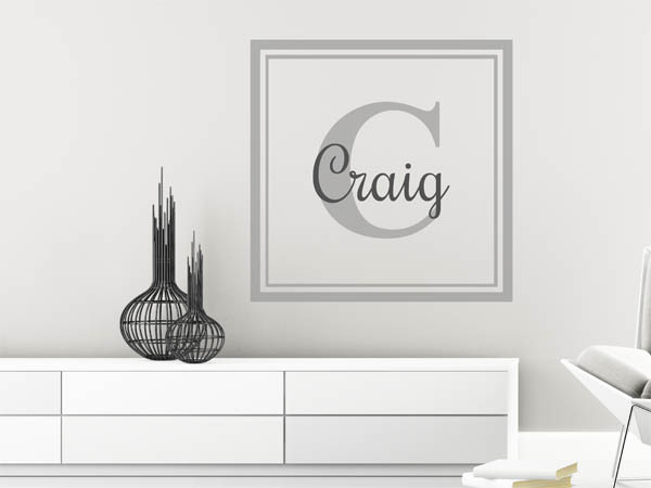 Wandtattoo Craig als eckiges Monogramm