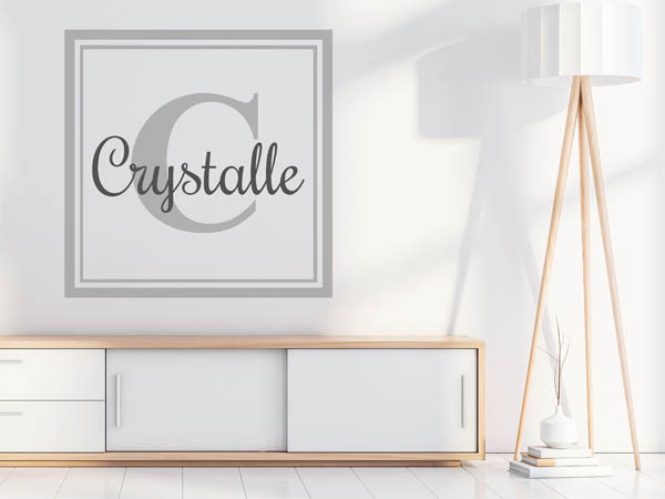 Wandtattoo Crystalle als eckiges Monogramm
