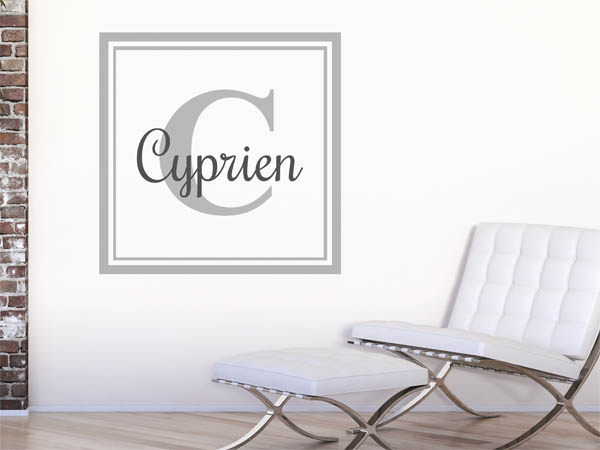 Wandtattoo Cyprien als eckiges Monogramm