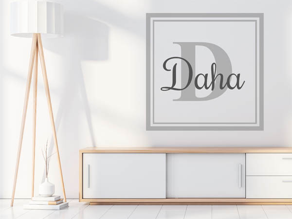 Wandtattoo Daha als eckiges Monogramm