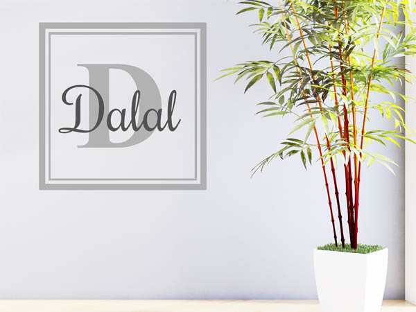 Wandtattoo Dalal als eckiges Monogramm