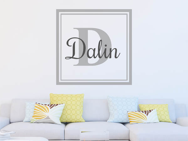 Wandtattoo Dalin als eckiges Monogramm