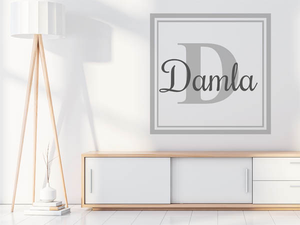 Wandtattoo Damla als eckiges Monogramm
