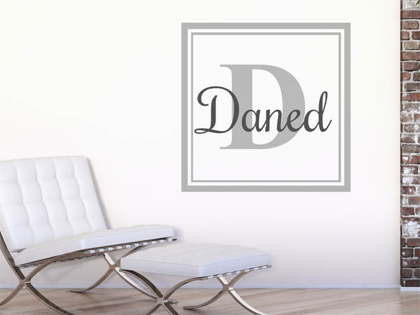 Wandtattoo Daned als eckiges Monogramm