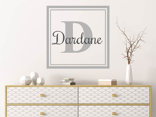 Wandtattoo Dardane als eckiges Monogramm