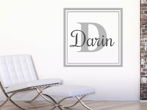 Wandtattoo Darin als eckiges Monogramm