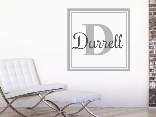 Wandtattoo Darrell als eckiges Monogramm