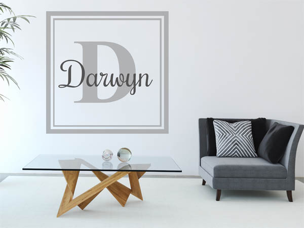 Wandtattoo Darwyn als eckiges Monogramm