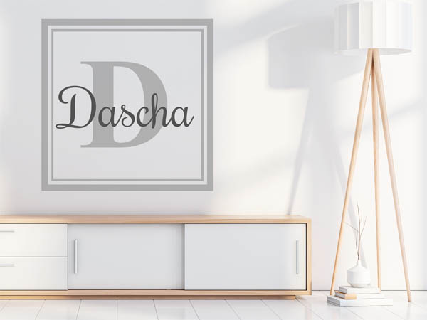 Wandtattoo Dascha als eckiges Monogramm