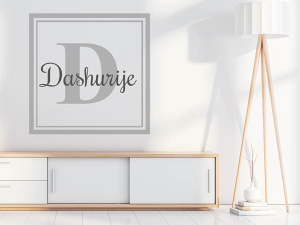 Wandtattoo Dashurije als eckiges Monogramm