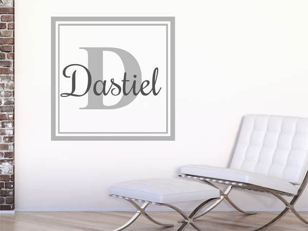 Wandtattoo Dastiel als eckiges Monogramm