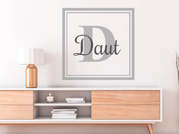 Wandtattoo Daut als eckiges Monogramm