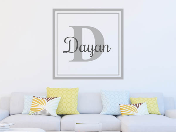 Wandtattoo Dayan als eckiges Monogramm