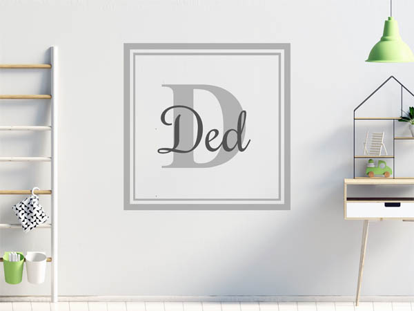 Wandtattoo Ded als eckiges Monogramm