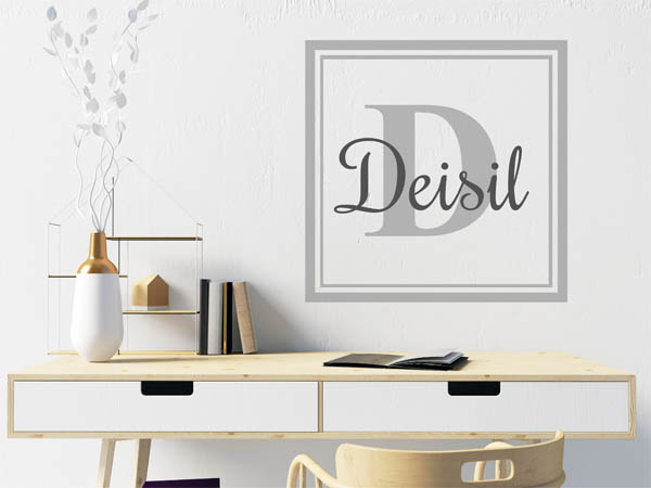 Wandtattoo Deisil als eckiges Monogramm