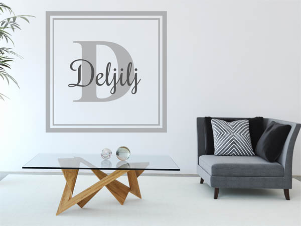 Wandtattoo Deljilj als eckiges Monogramm