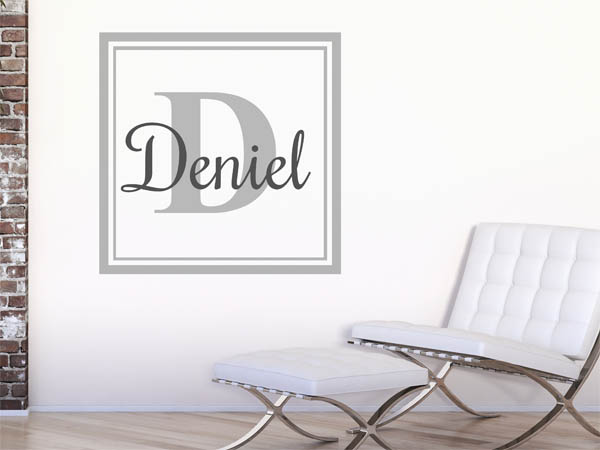 Wandtattoo Deniel als eckiges Monogramm