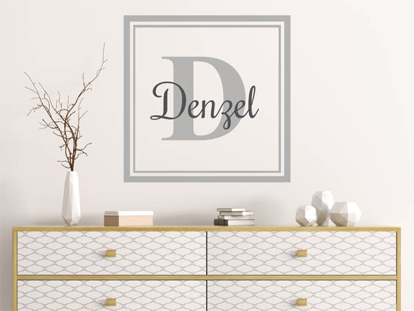 Wandtattoo Denzel als eckiges Monogramm