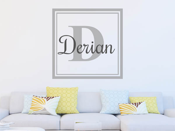 Wandtattoo Derian als eckiges Monogramm