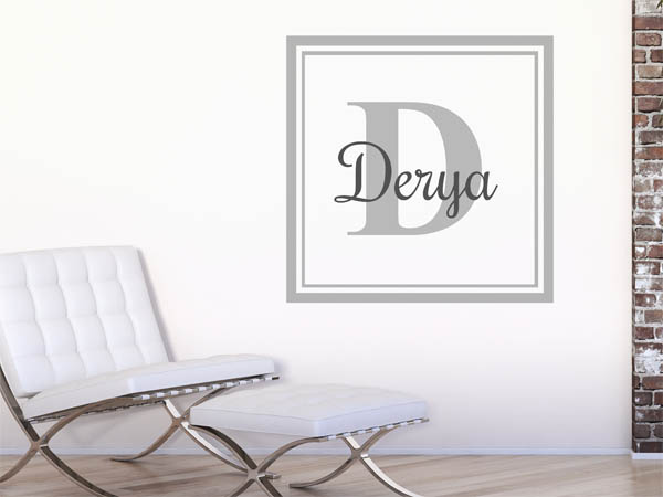Wandtattoo Derya als eckiges Monogramm